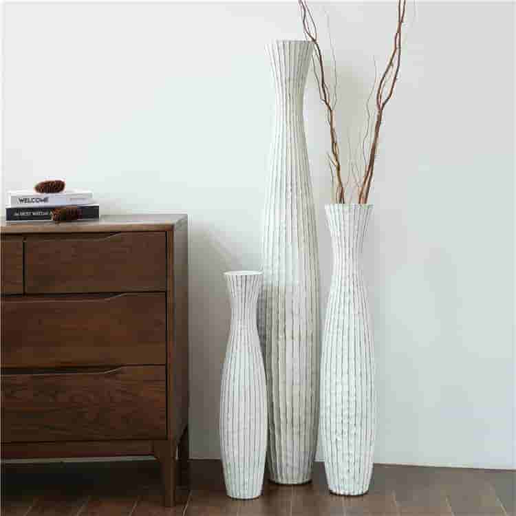 Classic Home Decoration Flower Vases White Big Large Floor Vases Resin Flower Vase For Living Room