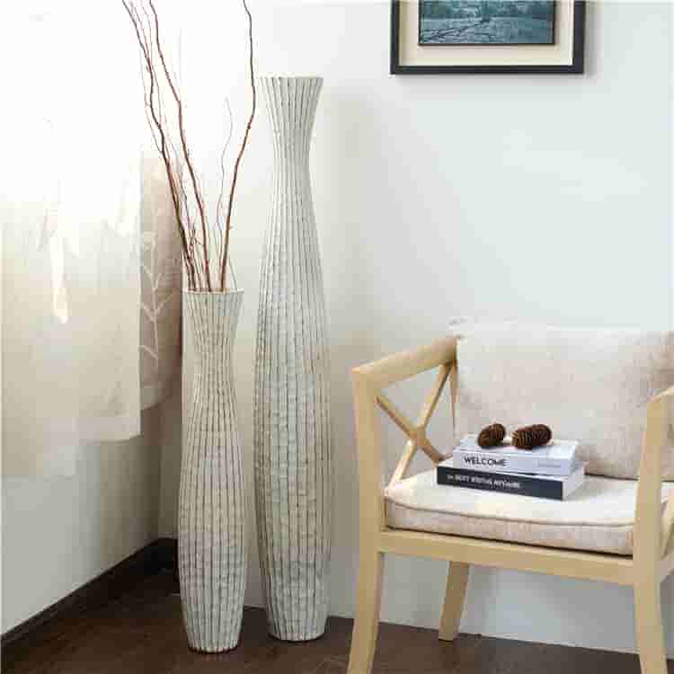 Classic Home Decoration Flower Vases White Big Large Floor Vases Resin Flower Vase For Living Room