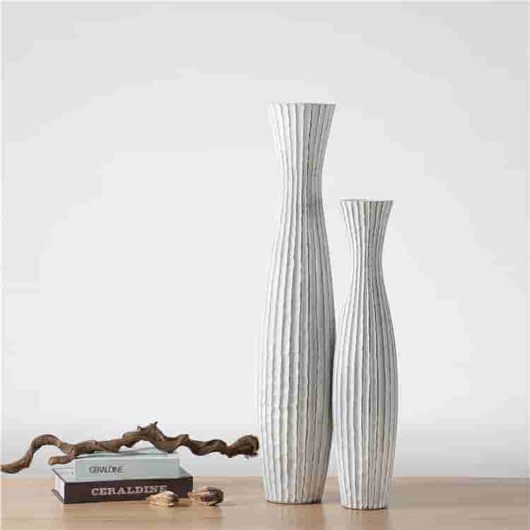 Classic Home Decoration Flower Vases White Big Large Floor Vases Resin Flower Vase For Living Room