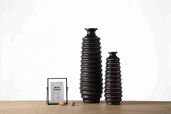Wholesale antique decoration vase home decoration resin art flower vase black desktop decor vase
