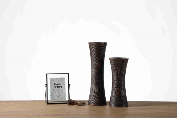 New Arrival Home Decorative Carved Vase Resin Floor Vase Rustic Home Decorations Vase