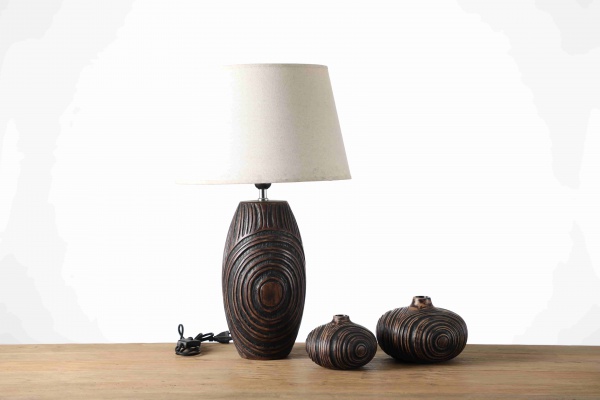 Wholesale elegant read night geometry abstract custom bedside table lamp with vase
