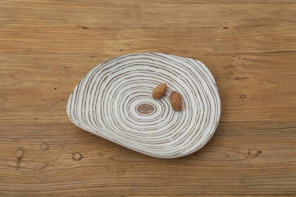 Handmade Exotic Resin ribbed Decoration Candle Holder and Tray