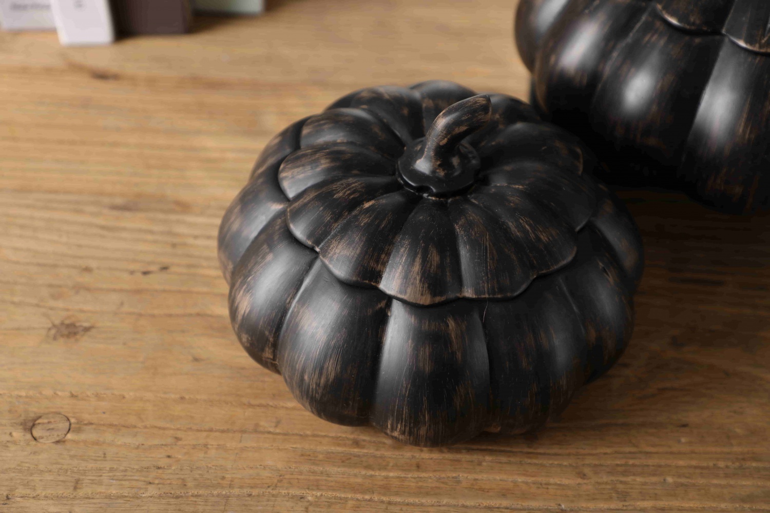Skillful Manufacture Unique Cute Pumpkin PolyResin Craft Black For display
