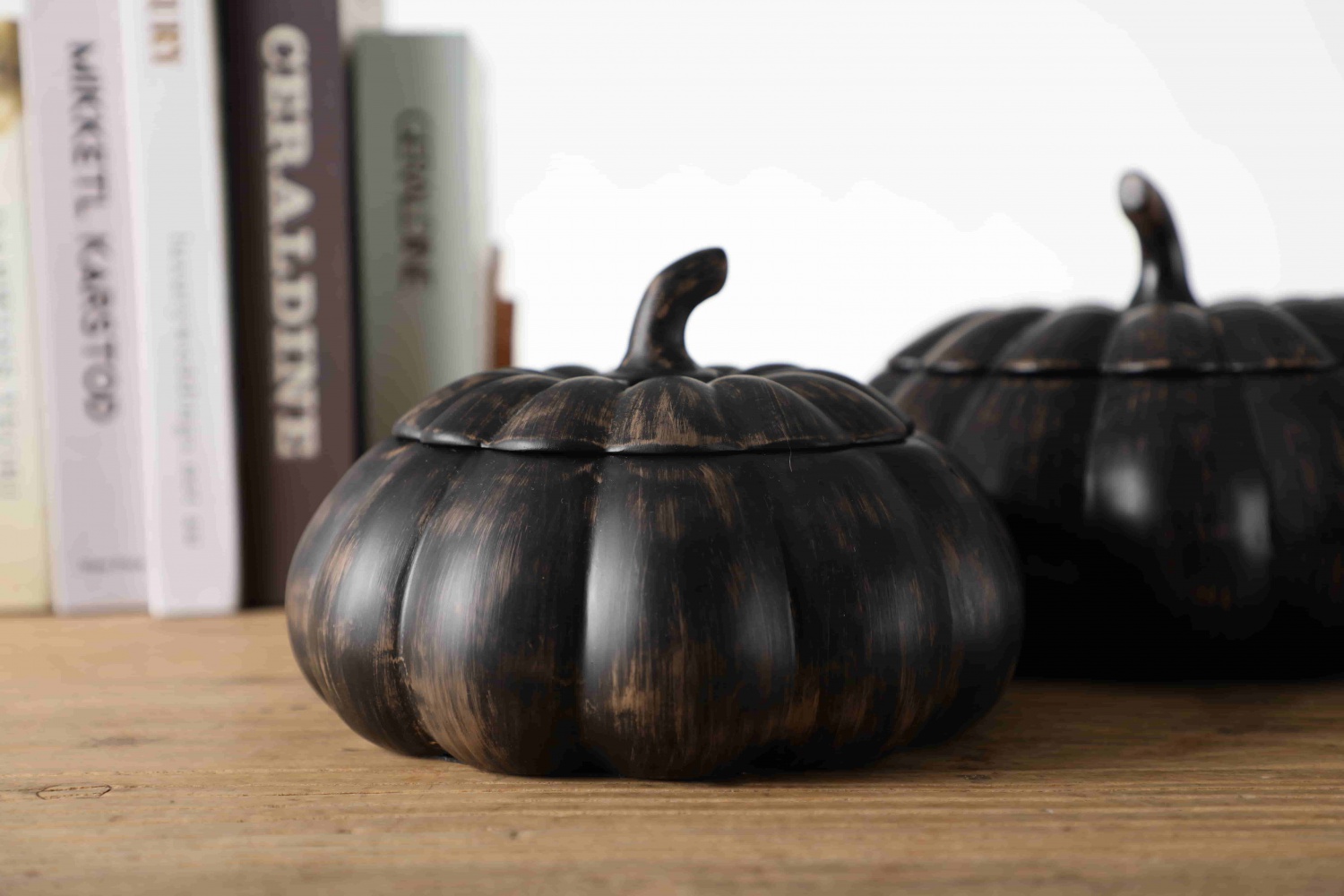 Skillful Manufacture Unique Cute Pumpkin PolyResin Craft Black For display