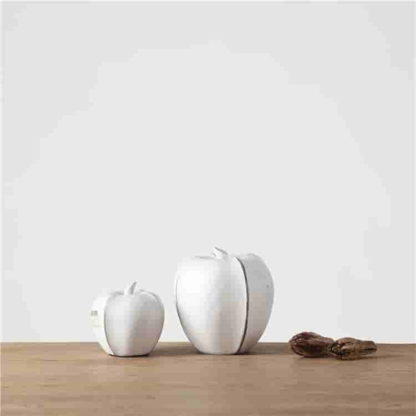 Nordic style creative gift polyresin sculpture home decoration apple white resin art artificial craft