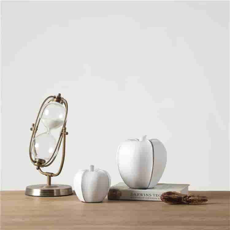 Nordic style creative gift polyresin sculpture home decoration apple white resin art artificial craft