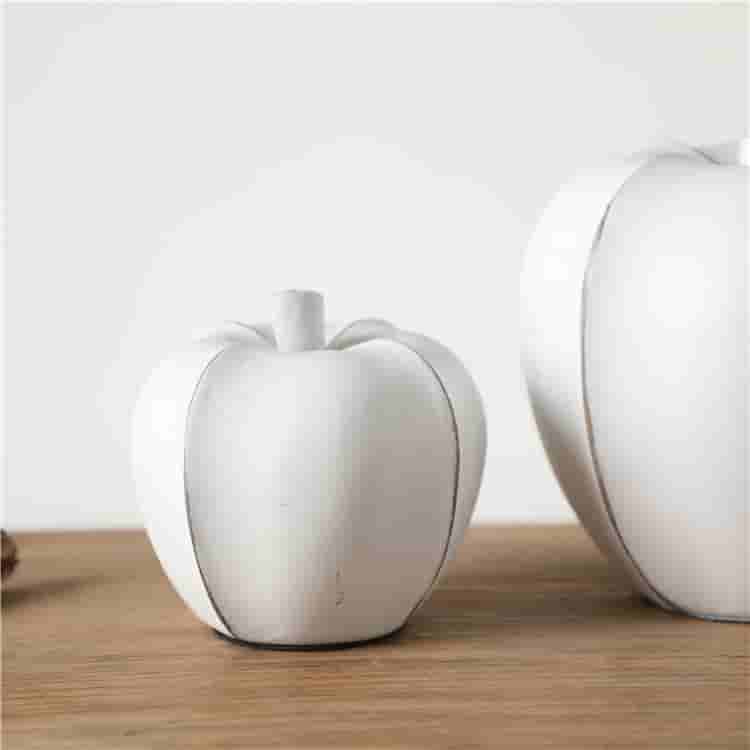 Nordic style creative gift polyresin sculpture home decoration apple white resin art artificial craft