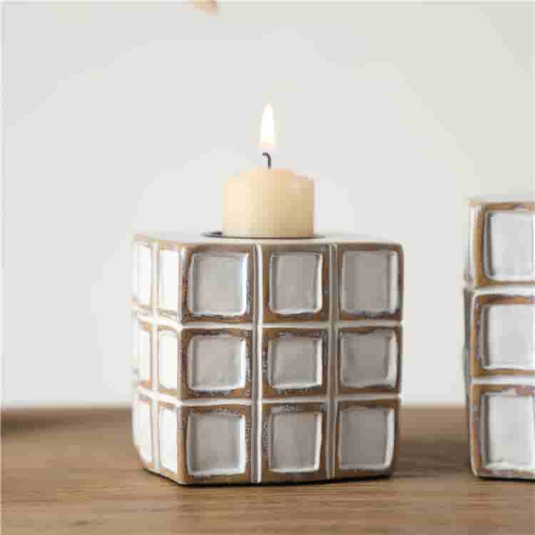 Retro Nordic style table resin crafts decoration resin storage tray with candle holder
