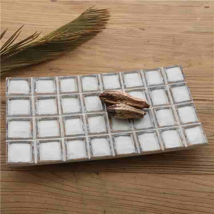 Retro Nordic style table resin crafts decoration resin storage tray with candle holder