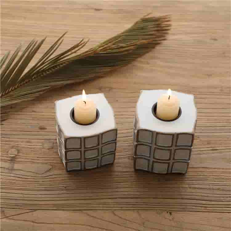 Retro Nordic style table resin crafts decoration resin storage tray with candle holder