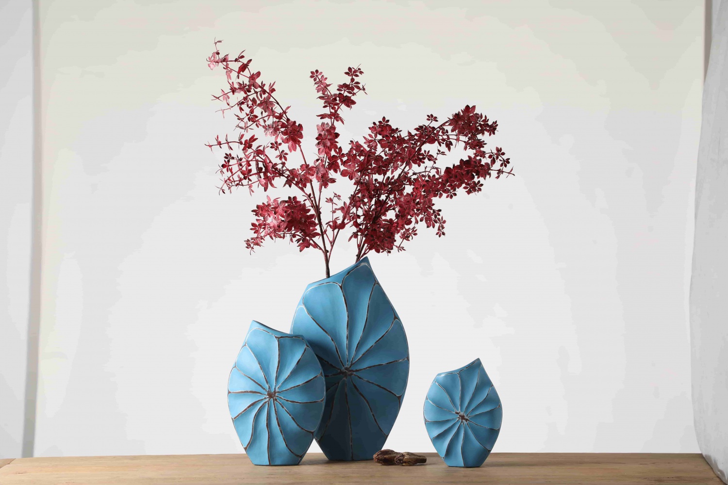 Modern Handmade Home Decoration Vase Blue Nordic Ikebana Vases Table Top Flower Vase for Home Decor