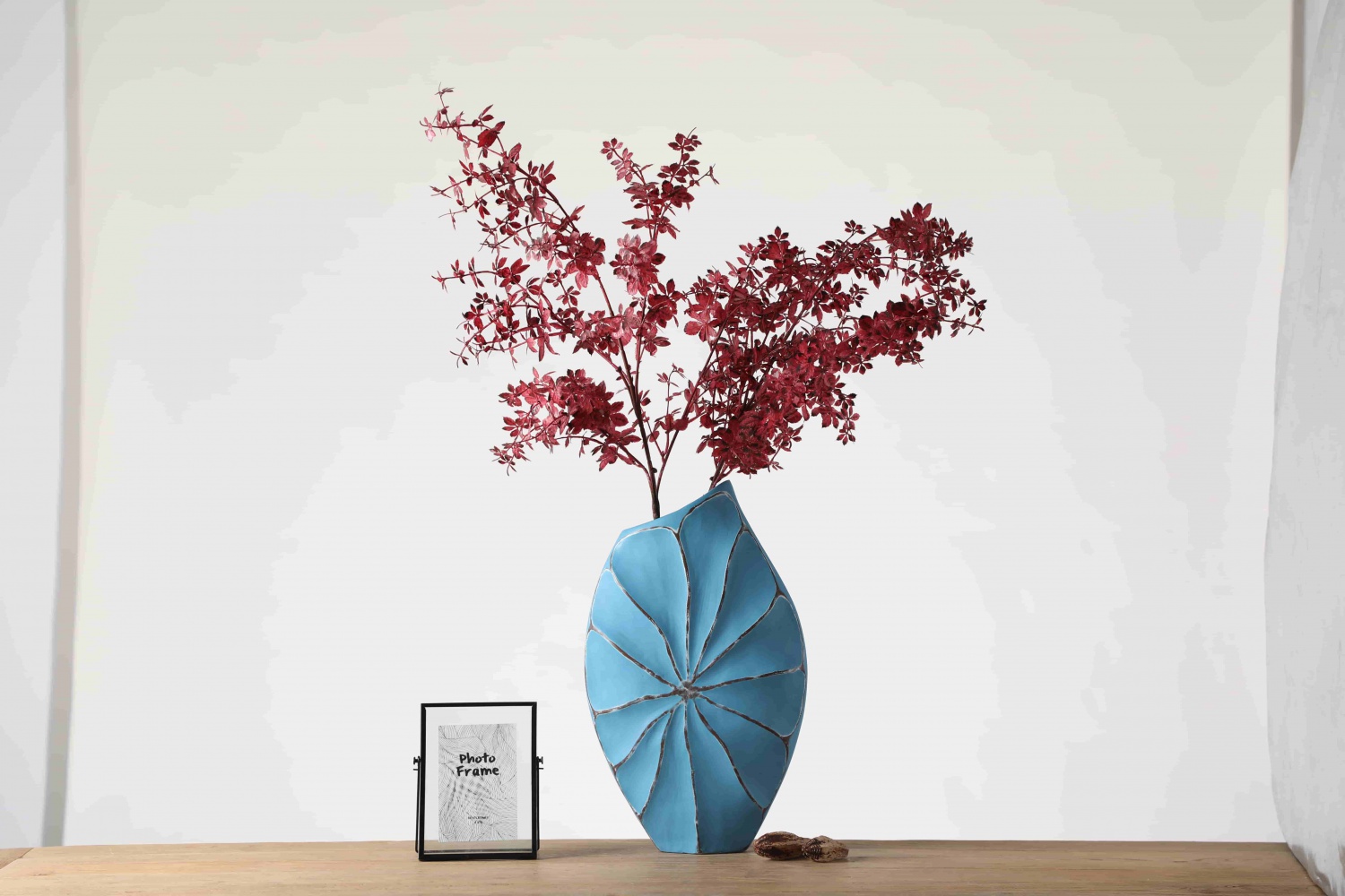 Modern Handmade Home Decoration Vase Blue Nordic Ikebana Vases Table Top Flower Vase for Home Decor