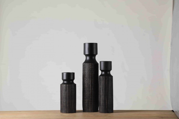 Nordic Black Handmade Vase Decor Home Decoration Tall Resin Vase Ornaments Flower Vases