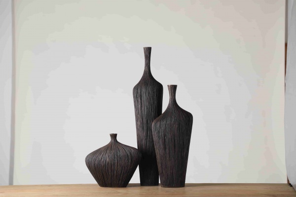 Customized Nordic Interior Decoration Luxury Black Tall Vase Resin Floor Vase Large Centerpiece Vase