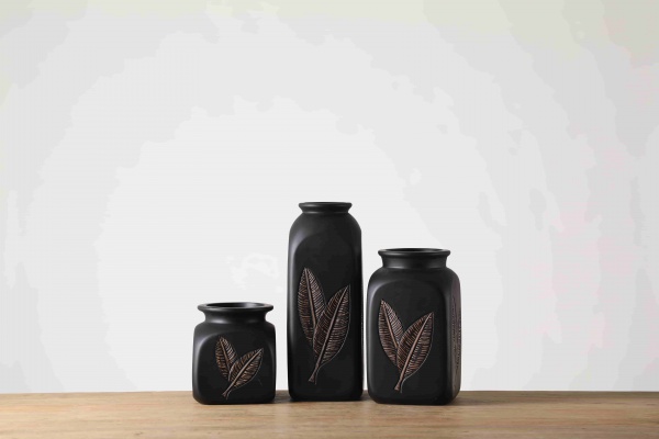 Nordic creative black art floreros crafts vase ornaments home decor resin vases