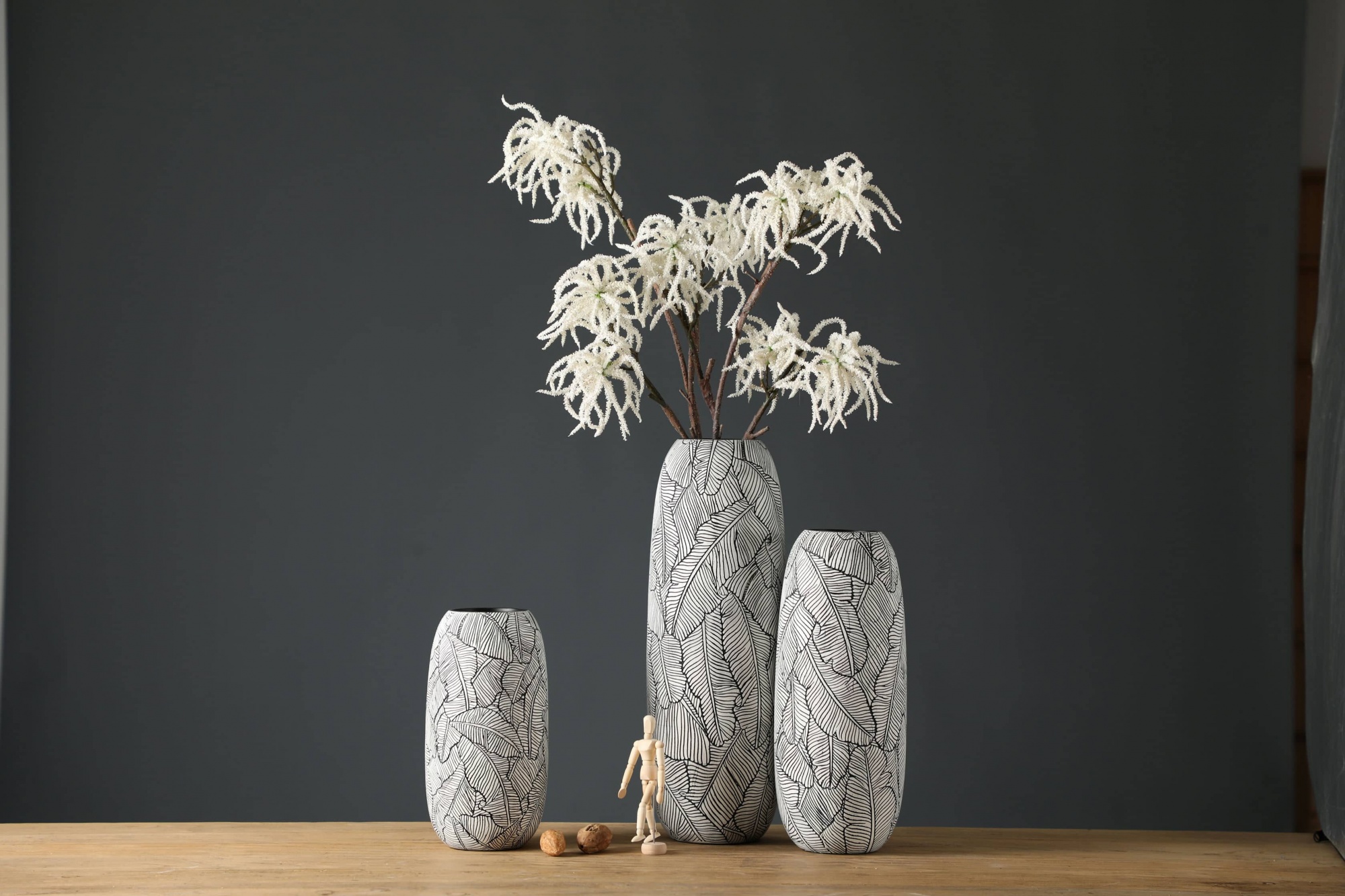 Modern nordic table decor vases set resin antique vase decorative home decoration flower vase