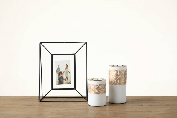 Brass aged textured cylinder resin craft with lid