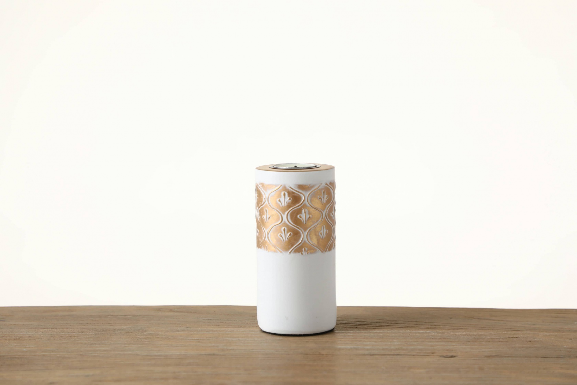 Brass aged textured cylinder resin craft with lid