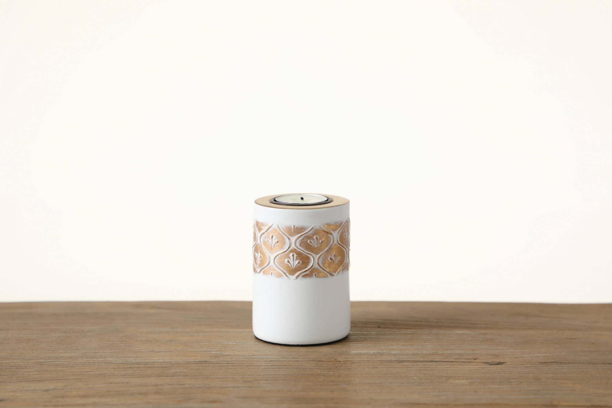 Brass aged textured cylinder resin craft with lid