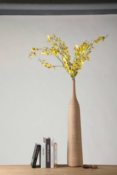 Another fine-grained long-neck African rattan style resin craft vase