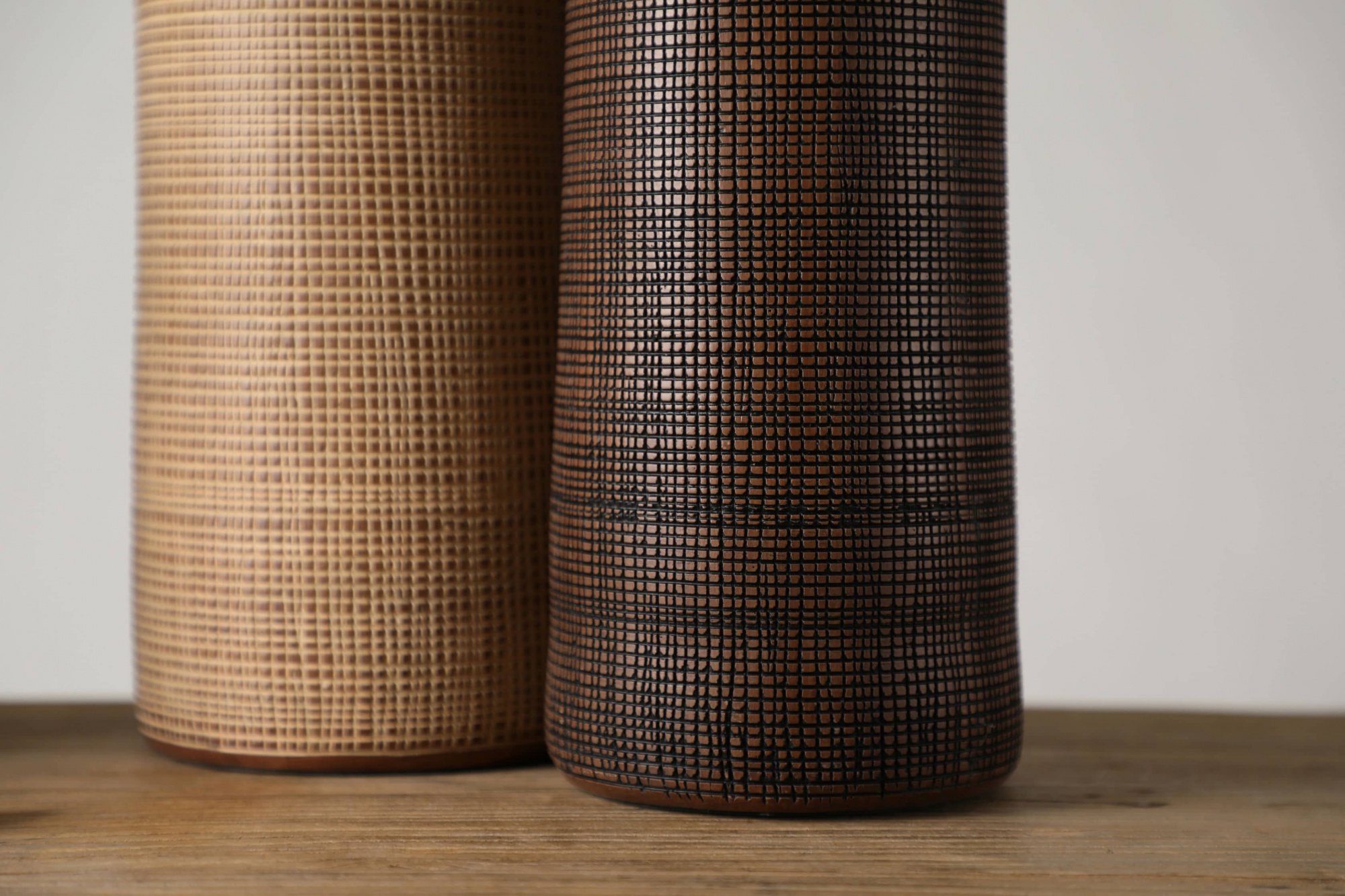 Another fine-grained long-neck African rattan style resin craft vase
