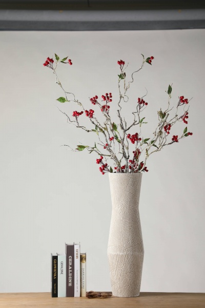 Reticulated knife-engraved ethnic style resin craft vase
