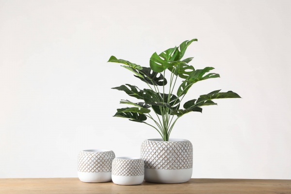 Nordic creative white large indoor planter pot handmade resin planter flower pots home garden balcony flower pots