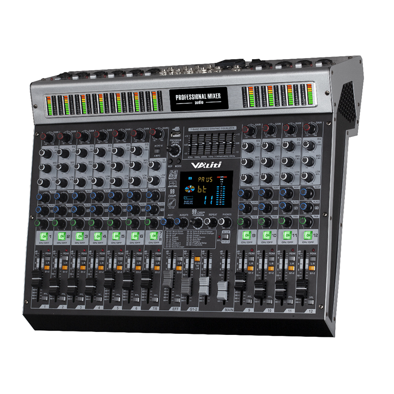 12路调音台 12路+两编组+24DSP效果+MP3+蓝牙+USB录音MW-12U