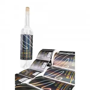 Laser cold gold and silver film reserve sticker label for red wine glass bottle