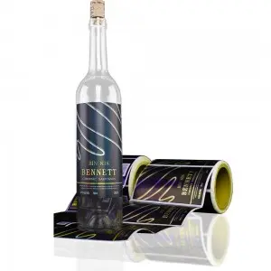 Laser cold gold and silver film reserve sticker label for red wine glass bottle