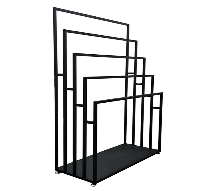 Clothing store promotional poster display rack, retail store metal display rack, black powder coating process display rack