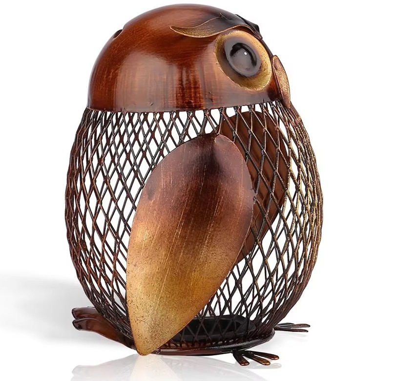 metal owl custom decorative ornaments Copper carving crafts