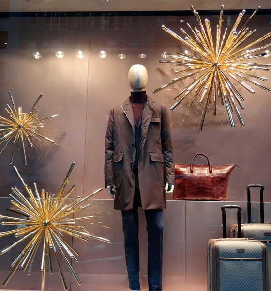Window display design pendant stainless steel fireworks jewelry pendant creative window background customization