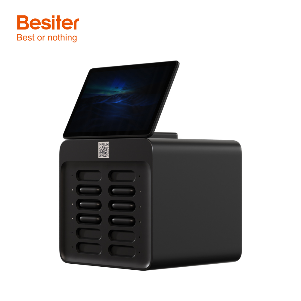 Besiter 12 slots sharing power bank shared Power bank station with screen Cell Phone Charging Station for mobile phone