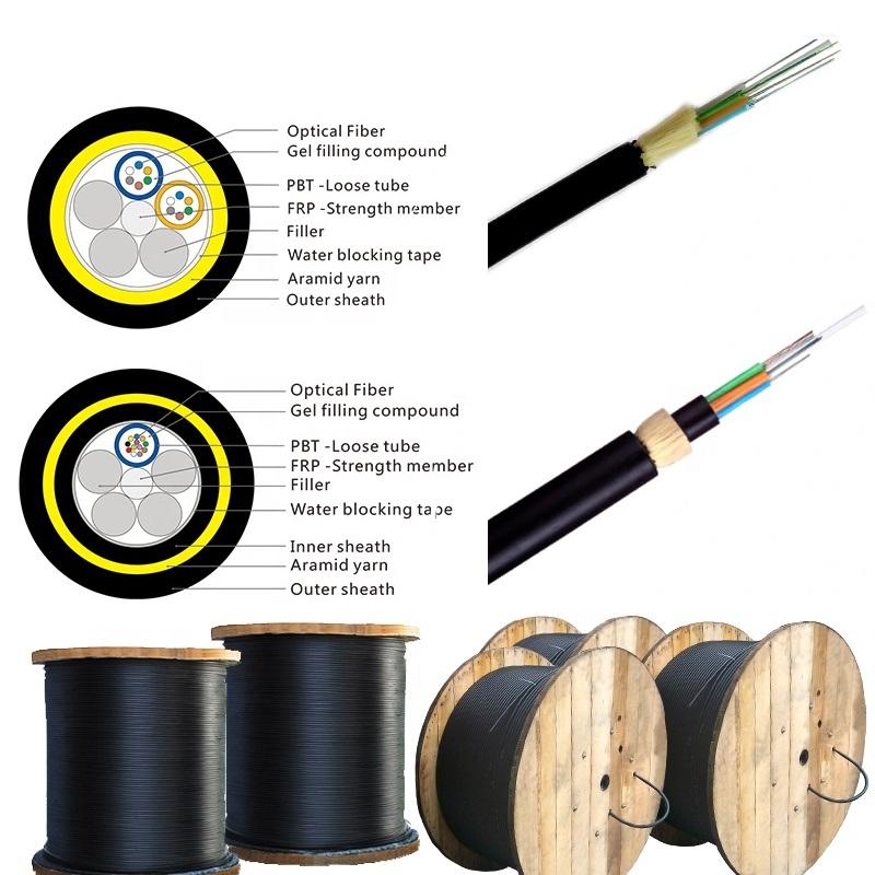 12,24,36, 48,72,96,144,288 Cores ADSS cable Outdoor Aerial Cable double jacket Large Span Dielectric 
