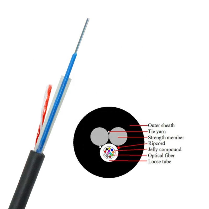 6 12 Cores Mini ADSS cable ASU cable span 80m/100m/120m aerial installation fiber optic cable 