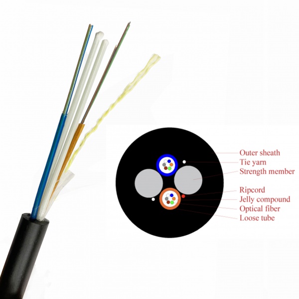 24 Cores Mini ADSS cable ASU cable span 80m/100m/120m aerial installation fiber optic cable 