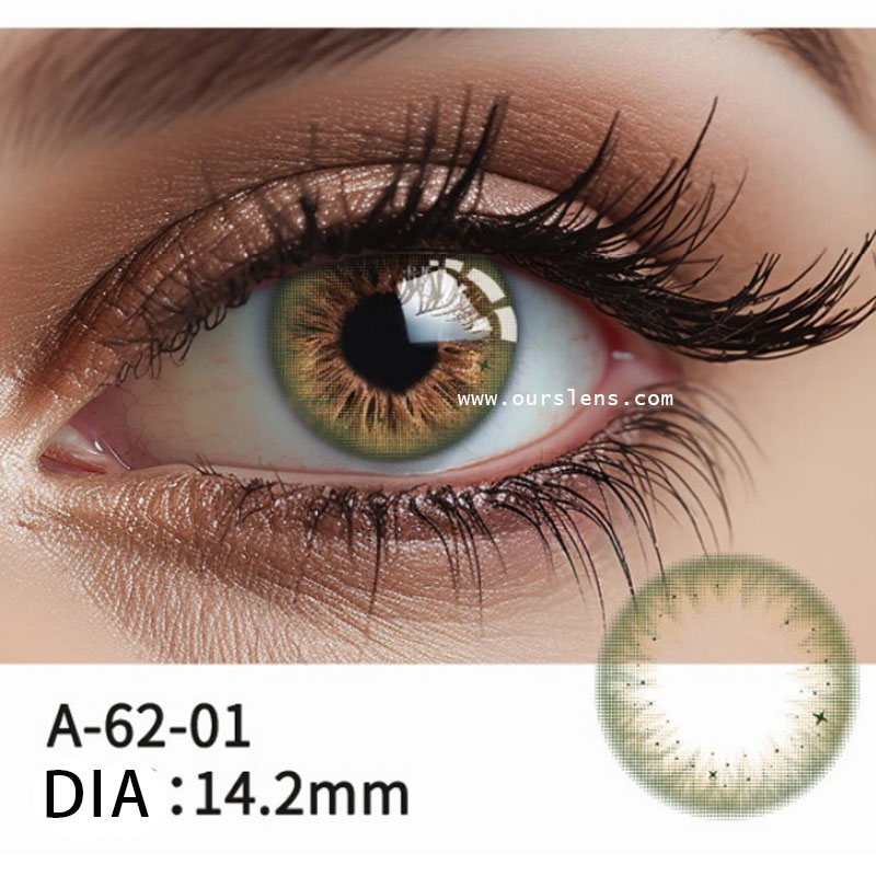 Contacts Lens Beautiful Color Wholesale Natural Cheap Soft 14.2mm Cosmetic Colored Contact Lenses Green Color Contact Lens