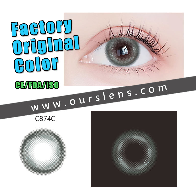 [OEM FACTORY] Big Eyes Annually Colored Contact Lenses Cosmetic -GREY 