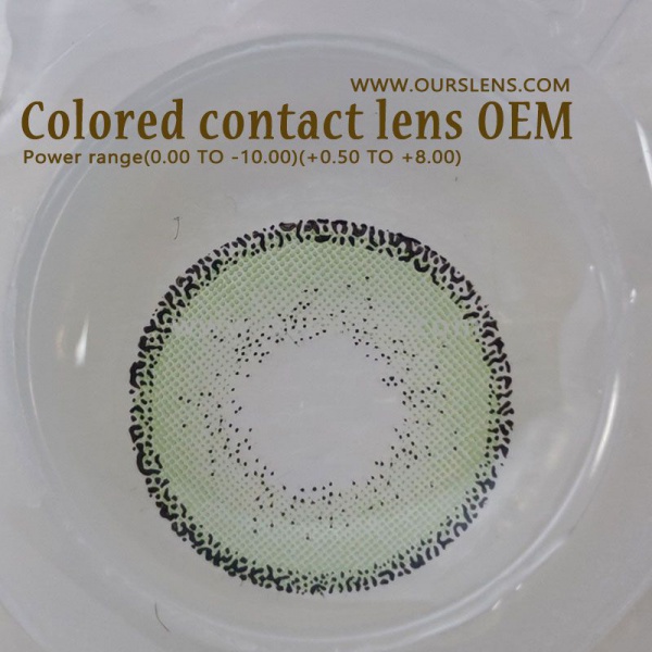 Natural Colored Contact Lenses Popular Wholesale Circle Half Yearly Throw Prescription Power From Plano -1.00 to -8.00-GREEN