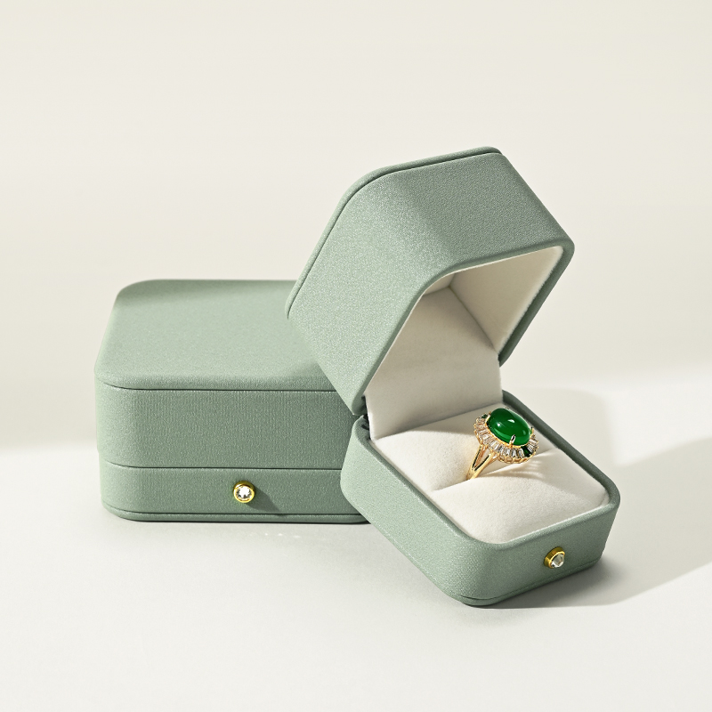 H155 FANXI High end Green leather Velvet jewelry box