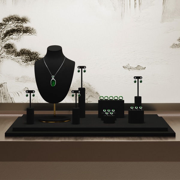 TT479 FANXI factory black Microfiber fashion jewelry set
