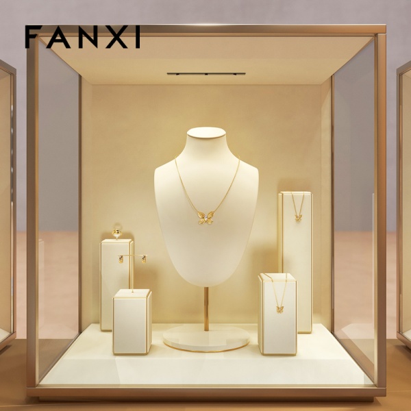 TT478 FANXI Wholesale Beige Baking paint Jewelry display set