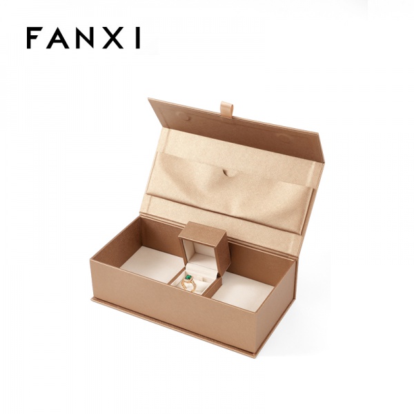 TCH10301031A01 FANXI Custom khaki Leather velvet Jewelry box