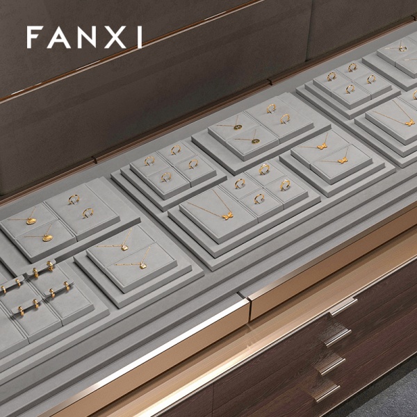 TT512 FANXI Factory grey microfiber jewelry combination set
