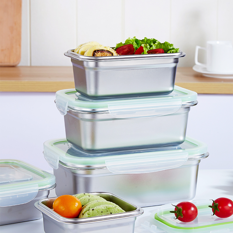 Stainless steel airtight rectangle food container 2.5L