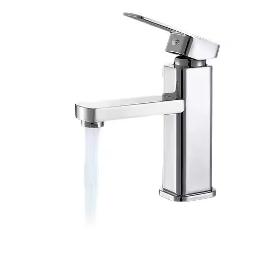 Ceramic spool square body basin faucet cheap hot and cold water heater bathroom cabinet counter basin faucet bedroom
