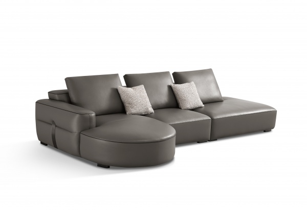 Unique Design Gray L-shape Sofa
