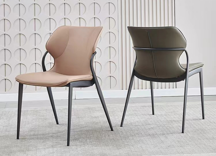 PU Seating Steel Legs Dining Chair